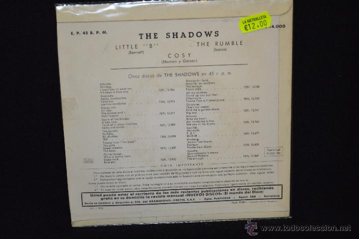 Discos de vinilo: THE SHADOWS - LITTLE B +3 - EP - Foto 2
