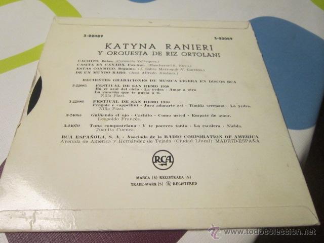 Discos de vinilo: KATYNA RANIERI Y ORQUESTA DE RIZ ORTOLANI. CACHITO. - Foto 2