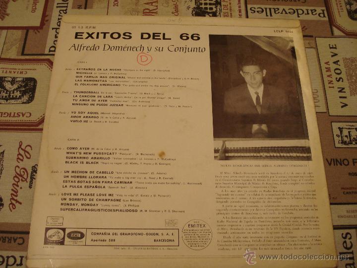 Discos de vinilo: ALFREDO DOMENECH Y SU CONJUNTO - EXITOS DEL 66 - Foto 2