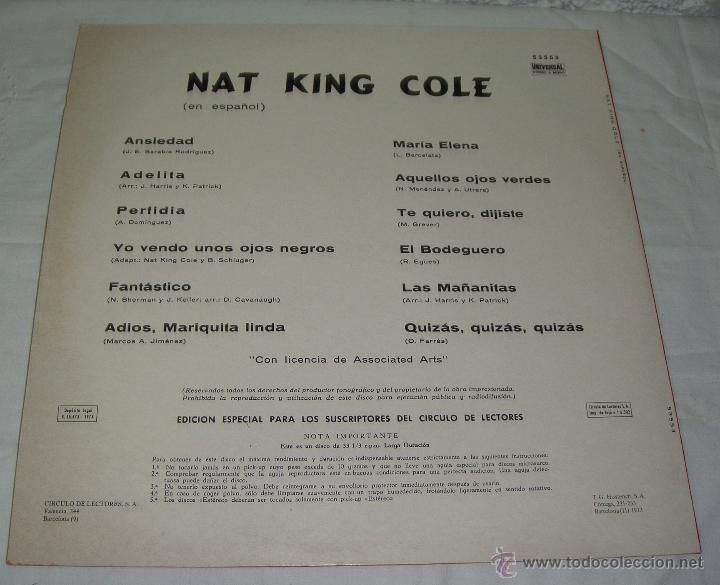 Discos de vinilo: LP. Nat King Cole en Espa&ntilde;ol. - Foto 2