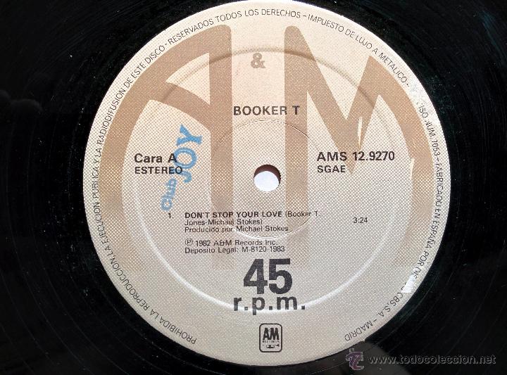 Discos de vinilo: BOOKER T. DONT STOP YOUR LOVE. MAXI. - Foto 2