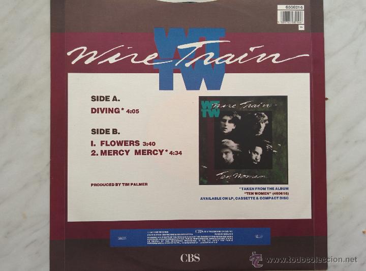 Discos de vinilo: WIRE TRAIN. DIVING/FLOWERS, MERCY MERCY. MAXI. - Foto 2