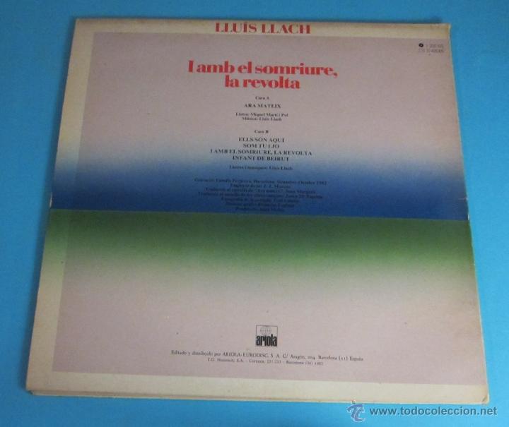 Discos de vinilo: LLUIS LLACH. I AMB EL SOMRIURE, LA REVOLTA - Foto 2