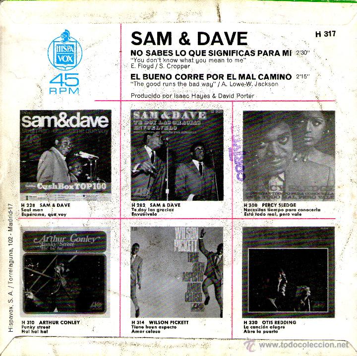 Discos de vinilo: SAM & DAVE. NO SABES LO QUE SIGNIFICAS PARA MI - Foto 2