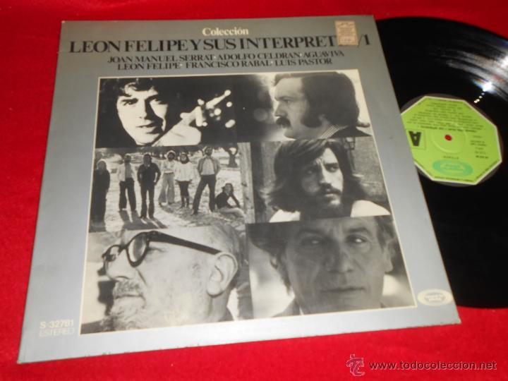 Discos de vinilo: LEON FELIPE Y SUS INTERPRETES/1 SERRAT CELDRAN AGUAVIVA LUIS PASTOR LP 1976 Movieplay GATEFOLD