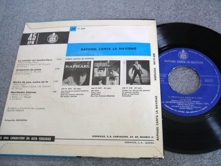 Discos de vinilo: RAPHAEL CANTA A LA NAVIDAD - LA CANCI&Oacute;N DEL TAMBORILERO+3 - Foto 3