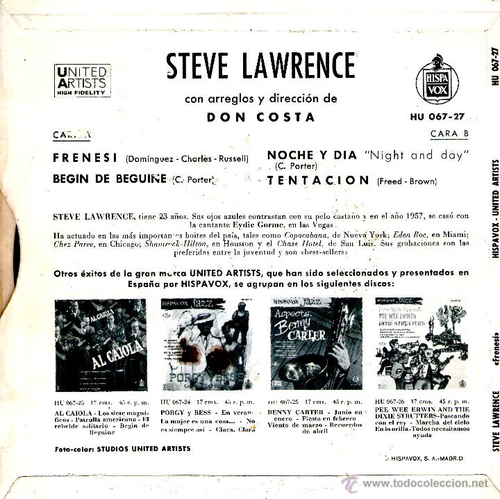 Discos de vinilo: STEVE LAWRENCE CON DON COSTA - Foto 2