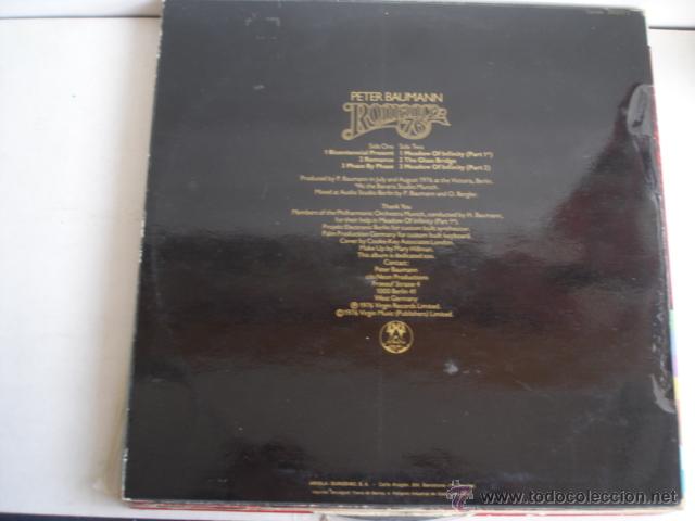 Discos de vinilo: PETER BAUMANN ROMANCE 76 - Foto 2