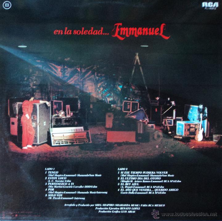 Discos de vinilo: Emmanuel - En la soledad... - Edici&oacute;n de 1983 de Espa&ntilde;a - Promocional - Foto 2