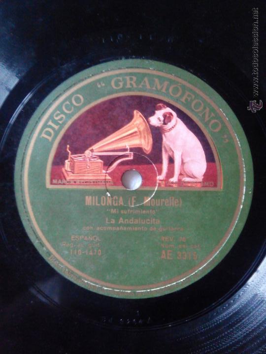Discos de vinilo: Malague&ntilde;as. Milonga. La Andalucita - Foto 1