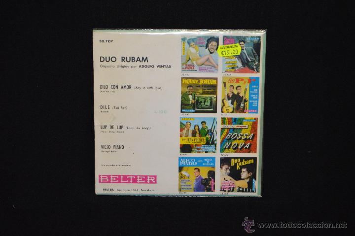 Discos de vinilo: DUO RUBAM - DILO CON AMOR +3 -EP - Foto 2