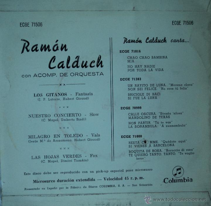 Discos de vinilo: Ram&oacute;n Calduch - Los Gitanos - Edici&oacute;n de 1961 de Espa&ntilde;a - Foto 2