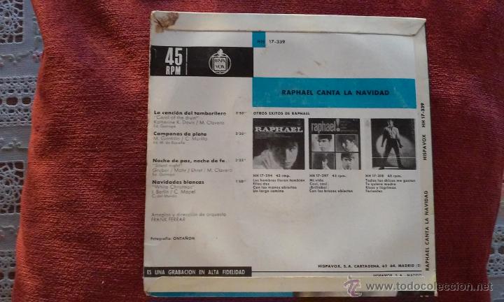 Discos de vinilo: Raphael - Canta la navidad single a&ntilde;os 70 - Foto 2