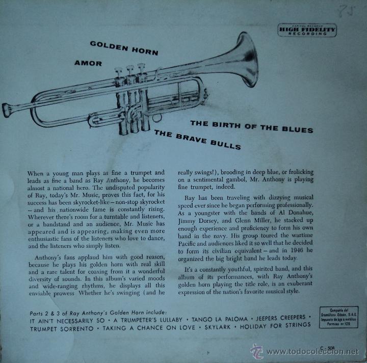 Discos de vinilo: Ray Anthony - Golden Horn - Edici&oacute;n de Espa&ntilde;a - Foto 2