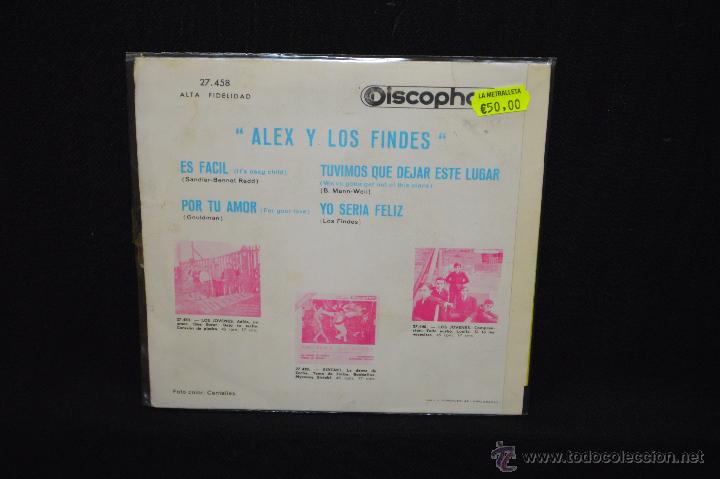 Discos de vinilo: ALEX Y LOS FINDES - ES FACIL +3 - EP - Foto 2