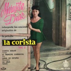 Discos de vinilo: MARUJITA DIAZ - B. S. O. FILM LA CORISTA -, EP, CUESTA ABAJO + 3, AÑO 1960, HISPAVOX HH 17-123