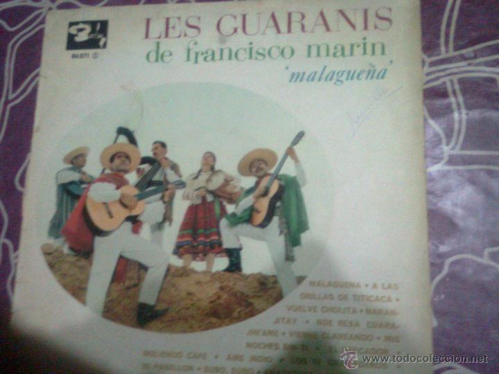 Disques de vinyle: Guaranis, Les de Francisco Mar&iacute;n - Malague&ntilde;a + 14 (Barclay 60&acute;s) Ed. Francesa original