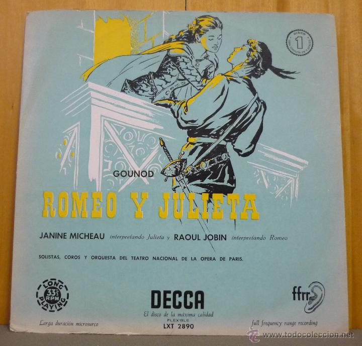 Discos de vinilo: SOLISTAS, COROS Y ORQUESTA DEL TEATRO NACIONAL DE PAR&Iacute;S - ROMEO Y JULIETA 1 - LP DECCA - Z