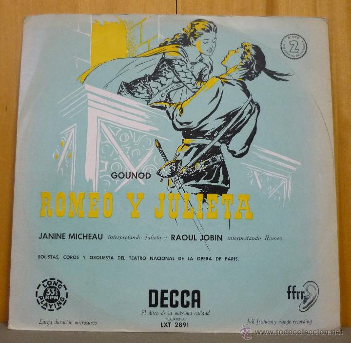 Discos de vinilo: SOLISTAS, COROS Y ORQUESTA DEL TEATRO NACIONAL DE PAR&Iacute;S - ROMEO Y JULIETA 2 - LP DECCA - Z