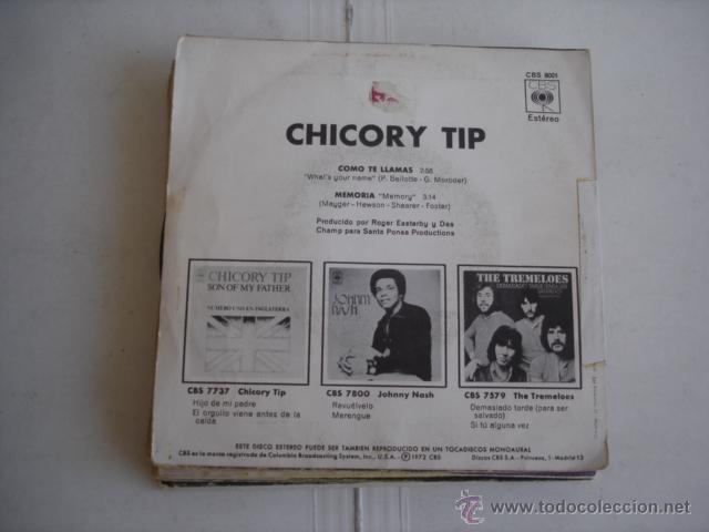 Discos de vinilo: Chicory Tip    Whats Your Name Como Te Llamas? - Foto 2