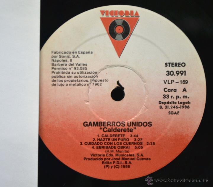 Discos de vinilo: VINILO LP - GAMBERROS UNIDOS - CALDERETE - Foto 2