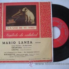 Discos de vinilo: ANTIGUO VINILO : MARIO LANZA, TENOR: GRANADA, LOLITA, RIGOLETTO. LA VOZ DE SU AMO 7ERL 1.025