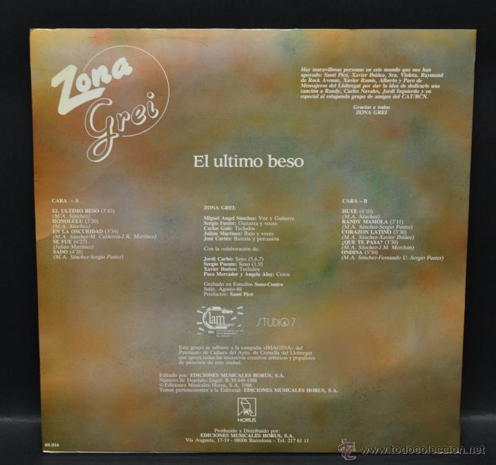 Discos de vinilo: Vinilo  - ZONA GREI  -  EL ULTIMO BESO - Foto 2