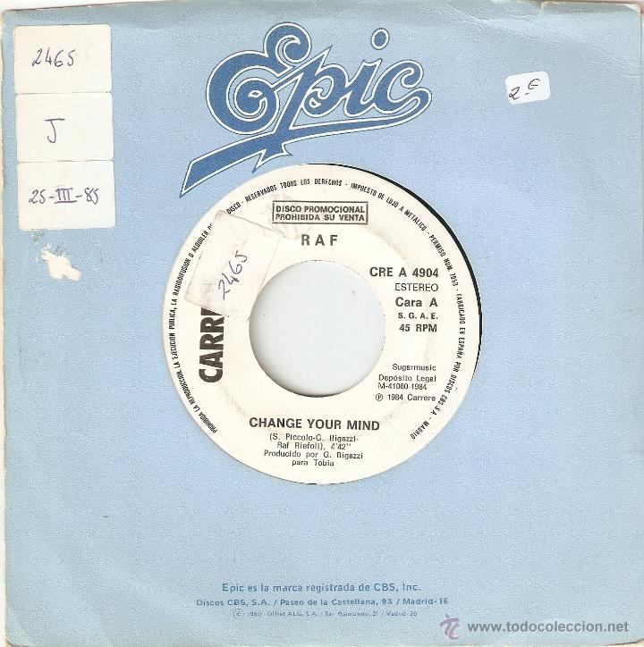 Discos de vinilo: Vendo Single de R.A.F., A&ntilde;o 1984. - Foto 1