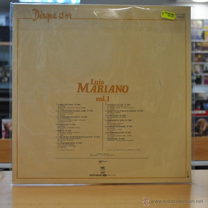 Discos de vinilo: LUIS MARIANO - DISQUE DOR VOL. 1 - GATEFOLD - LP - Foto 2