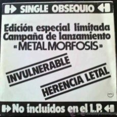 Discos de vinilo: BARÓN ROJO, INVULNERABLE - EDICIÓN ESPECIAL LIMITADA CAMPAÑA DE LANZAMIENTO METALMORFOSIS - SINGLE. Lote 35798983