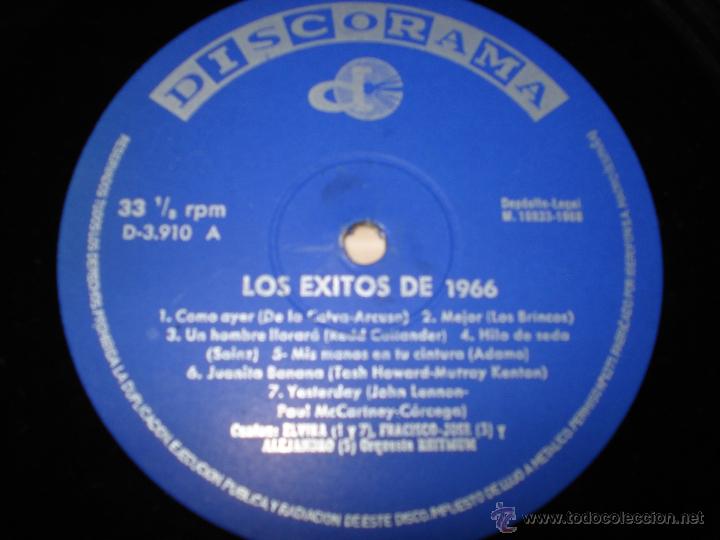 Discos de vinilo: ORQUESTA RHITMUN - EXITOS DE 1966 - Foto 4