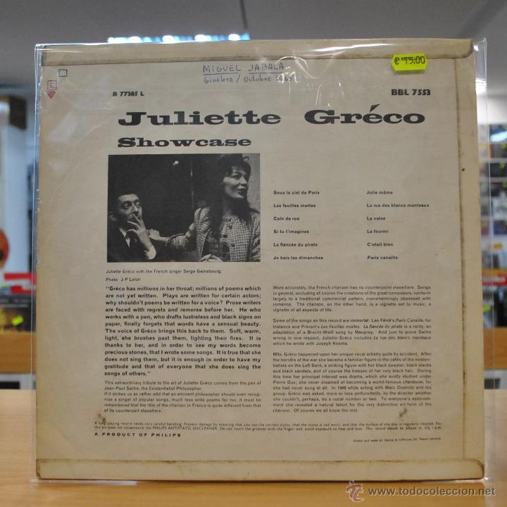Discos de vinilo: JULIETTE GRECO - SHOWCASE - LP - Foto 2