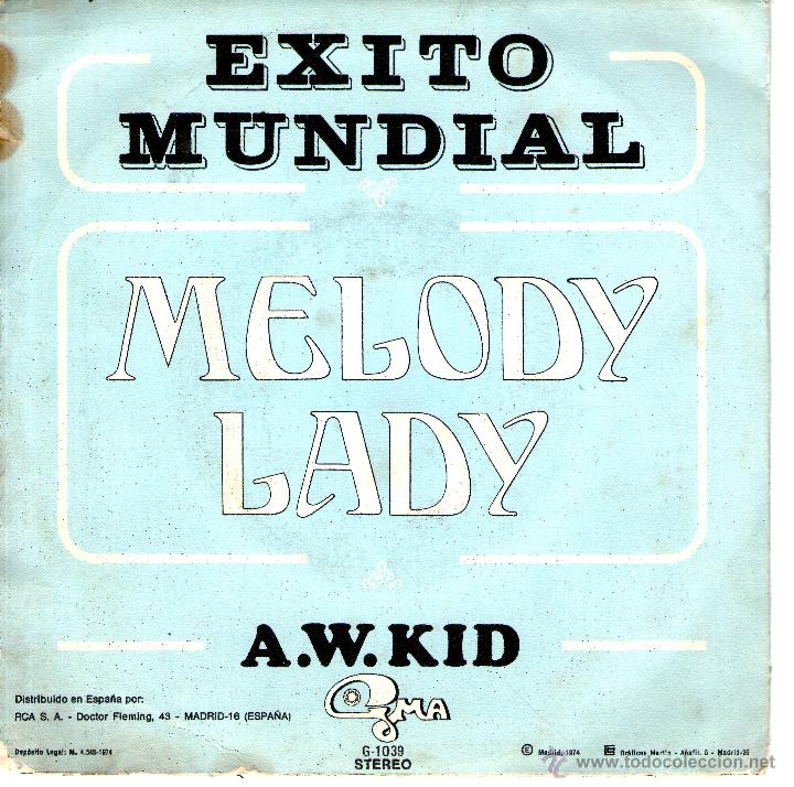 Discos de vinilo: A. W. KID - MELODY LADY - Foto 2