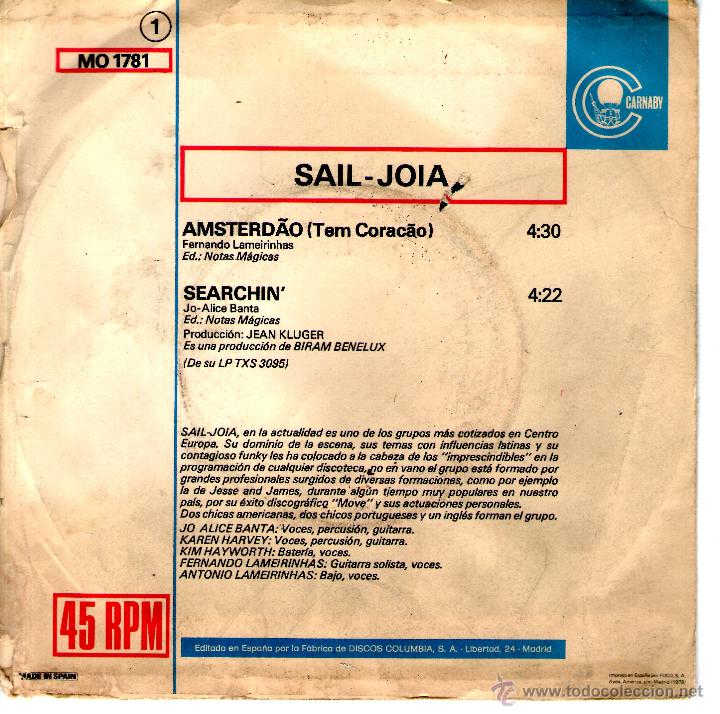 Discos de vinilo: SAIL-JOIA - AMSTERDAO &middot; SEARCHIN - Foto 2