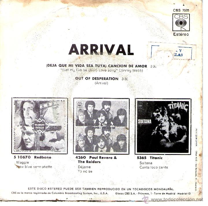 Discos de vinilo: ARRIVAL - OUT OF DESPERATION - Foto 2
