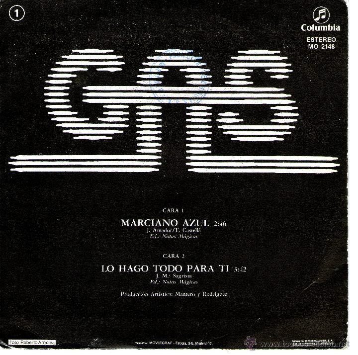 Discos de vinilo: GAS - MARCIANO AZUL - Foto 2