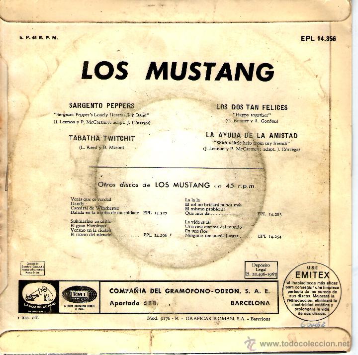 Discos de vinilo: LOS MUSTANG - LA AYUDA DE LA AMISTAD - Foto 2