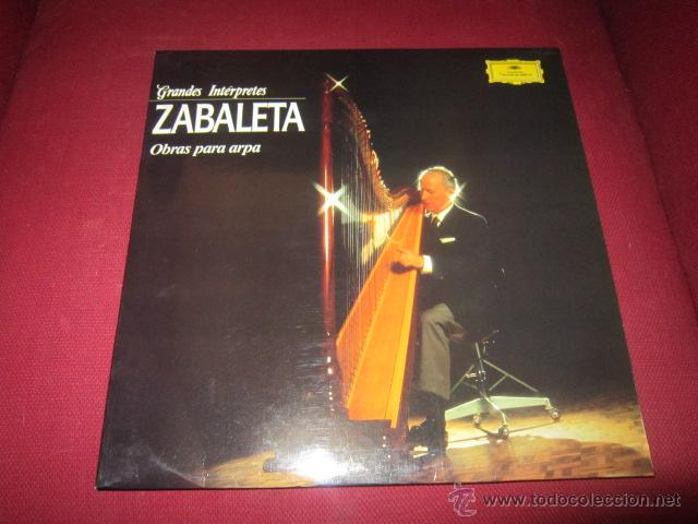 Discos de vinilo: ZABALETA. OBRAS PARA ARPA. GRANDES INT&Eacute;RPRETES. - Foto 1