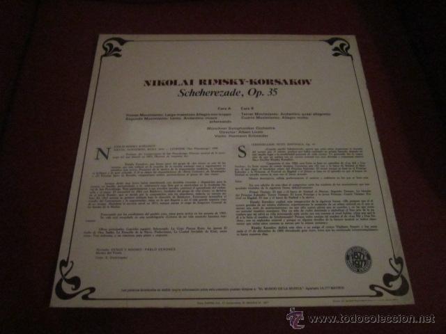 Discos de vinilo: RIMSKY-KORSAKOV. SCHEHEREZADE. OP. 35. - Foto 2