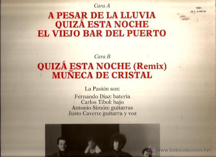Discos de vinilo: MINI LP LA PASION  ( A PESAR DE LA LLUVIA + 4) - Foto 2