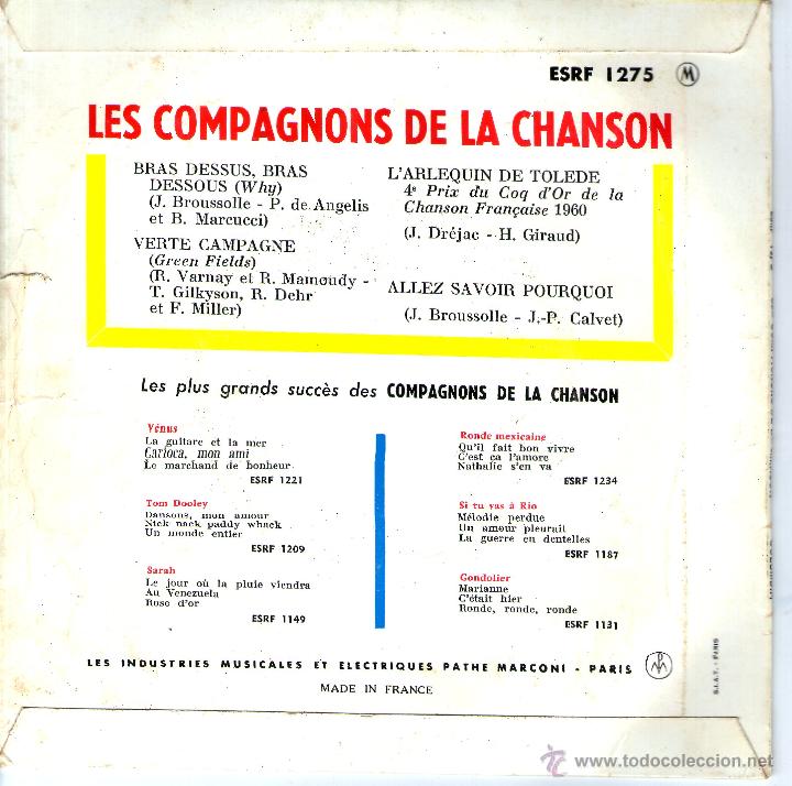 Discos de vinilo: LES COMPAGNONS DE LA CHANSON - Foto 2