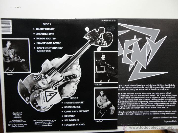 Discos de vinilo: FRENZY THIS IS THE FIRE - UK LP 1989 - PSYCHOBILLY- EXCELENTE ESTADO. - Foto 2 - 51568768