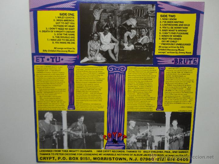 Discos de vinilo: THEE MIGHTY CAESARS- ENGLISH PUNK-ROCK EXPLOSION- USA LP 1988 -GARAGE,ROCK PUNK - COMO NUEVO. - Foto 2 - 47342592