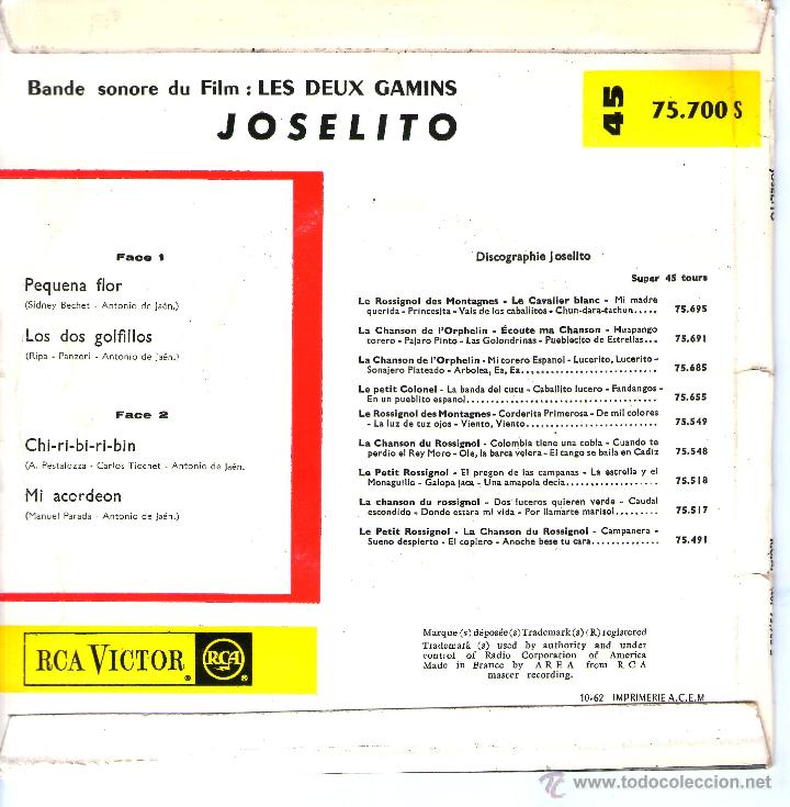 Discos de vinilo: JOSELITO LES DEUX GAMINS - Foto 2