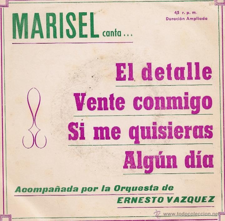 Discos de vinilo: MARISEL - EL DETALLE + 3 (EP LUYTOM 1973 SPAIN) - Foto 1