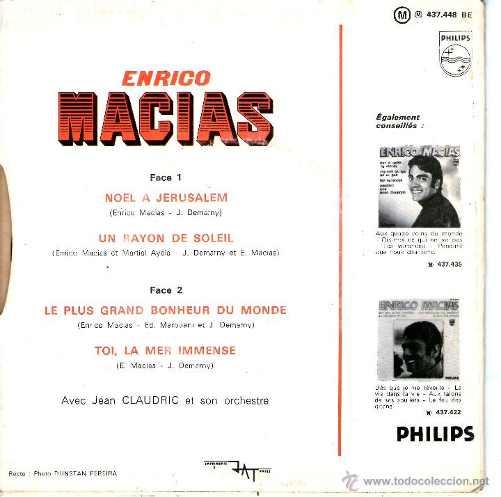 Discos de vinilo: ENRICO MACIAS NOEL A JERUSALEM - Foto 2