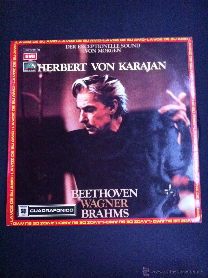 Discos de vinilo: LP.  HERBERT VON KARAJAN.  BEETHOVEN-WAGNER-BRAHMS - Foto 1