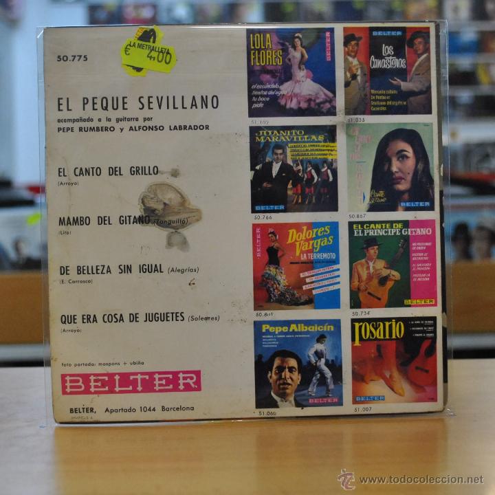 Discos de vinilo: EL PEQUE SEVILLANO - EL CANTO DEL GRILLO - + 3 - EP - Foto 2