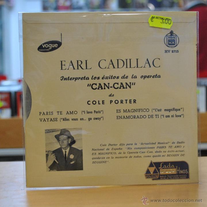 Discos de vinilo: EARL CADILLAC - PARIS TE AMO + 3 - EP - Foto 2