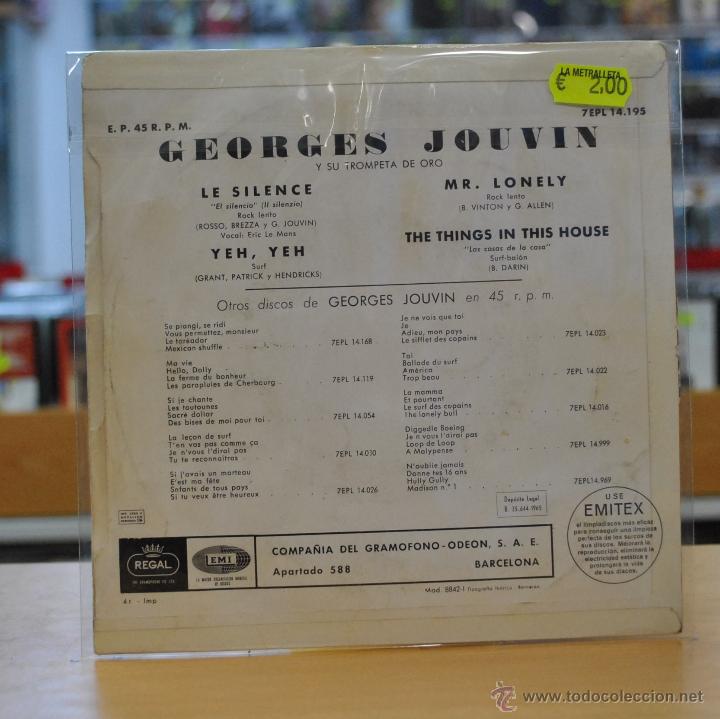 Discos de vinilo: GEORGES JOUVIN - LE SILENCE + 3 - EP - Foto 2